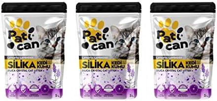 3 ADET LAVANTA SİLİKA KRİSTAL KEDİ KUM 5 L