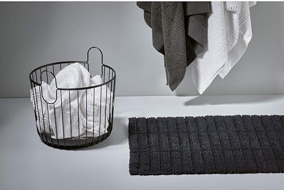 Tiles Banyo Paspası, Pamuk Banyo Halısı, 80 x 50 cm, Gull Grey