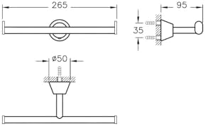 Alternative view of A44581 Matrix İkili Tuvalet Kağıtlığı, Krom