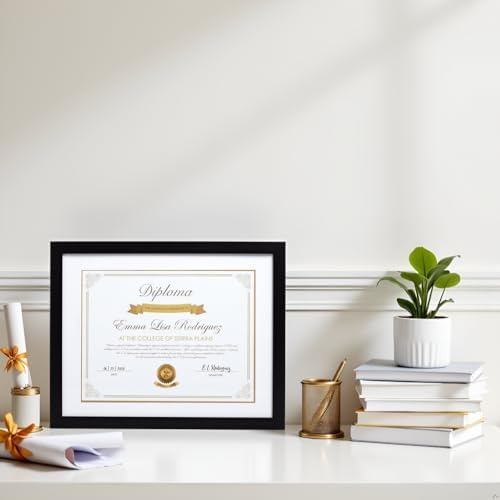 Alternative view of & Milo Diploma Çerçevesi, Klasik Belge ve Sertifika Ekran Çerçevesi, Beyaz Mat Siyah, Mezun Hediye Fikirleri, Duvar veya Masa Üstü Çerçeve
