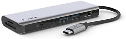 7'si 1 Arada Çok Bağlantı Noktalı USB C Hub (4K HDMI, USB-C, 2 x USB A, 3,5 mm Ses, SD 3.0 Yuvası için micro-SD 3.0 ile)), AVC009BTSGY