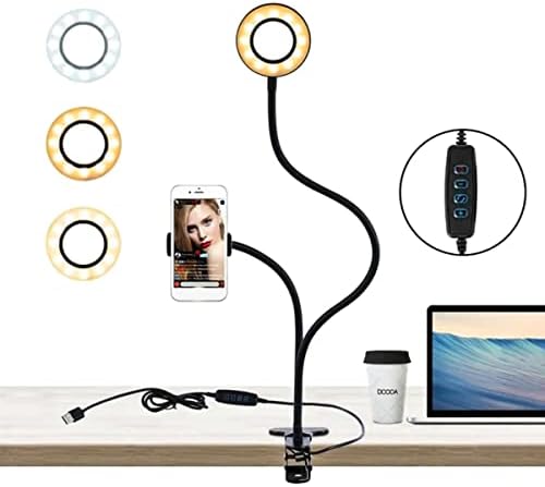 Led Ring Light Youtuber Makyaj Akrobat Led Halka Işık Kuaför, Halka Video ışığı, canlı aramalar için ışık kaynağı Lamba,Telefon Tutuculu stand ışıklı, ışık desteği sarı beyaz gün ışığı JD-01