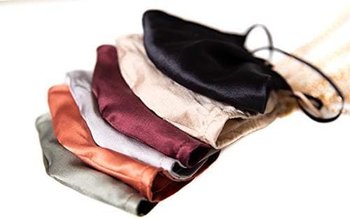 of Silk %100 İpek Bal Rengi Ağız Maskesi Zincir Detaylı