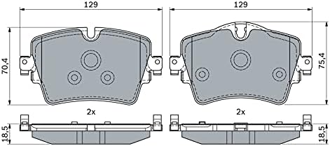 Fren Balatası, Ön Bmw 1 Serisi F40 (19+), 2 Serisi F44-F45-F46(14-21), 3 Serisi G20(18+), 4 Serisi G22-G82(20+), 5 Serisi G30-F90(16+) 128.5(W) x 18.35(T) x 70.8(H1)-76.1(H2) mm 986494940 BP1791