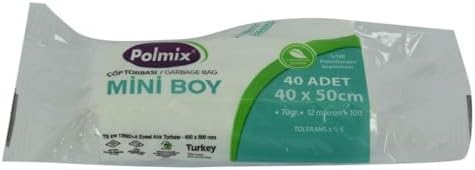 Çöp Torbası Mini Boy 40x50Cm 70Gr 12Mikron 10Lt Şeffaf Rulo 40 Adet