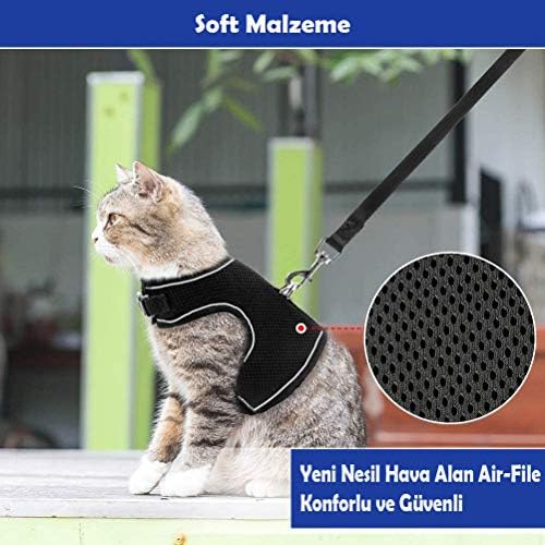 Alternative view of BYPET Yeni Nesil Nefes Alabilen Kedi Göğüs Tasması Seti (Small, Siyah)