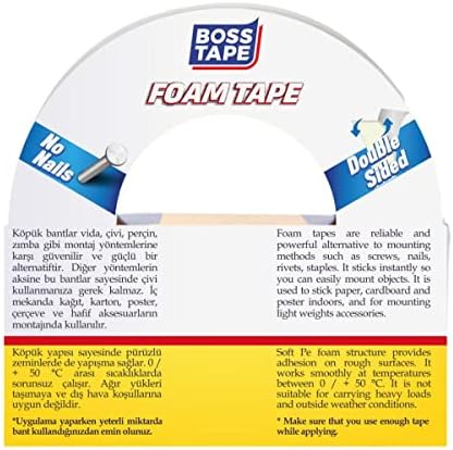 Çift Tarafli Köpük Aksesuar Montaj Bandi 5 kg, 48 mm x 10 Metre Boyut