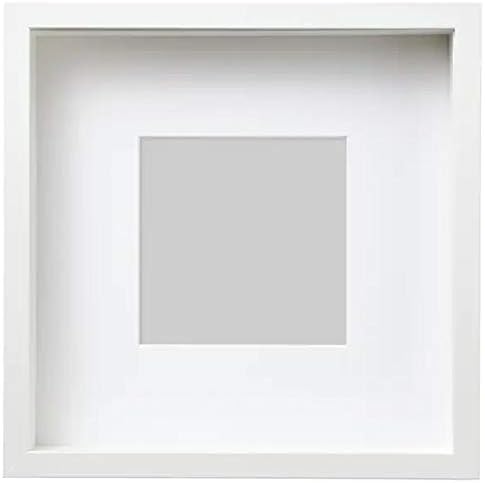 Sannahed RIBBA 25X25 CM DERİN BEYAZ KARE AHŞAP FOTOĞRAF RESİM ÇERÇEVESİ PASPARTULU