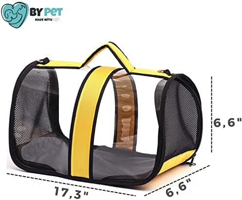 Bypet Kedi Taşıma Çantası Şeffaf Seyahat Evcil Hayvan Çantası Büyük Boy Şeffaf Astronot (Sarı)