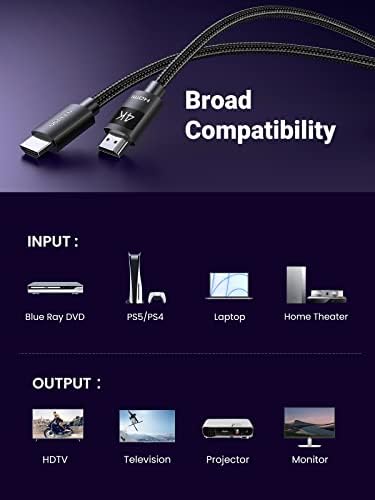 4K HDMI Kablosu ARC 3D Ethernet için PS5 Soundbar, Xbox Series S, Monitör vb. (3M)
