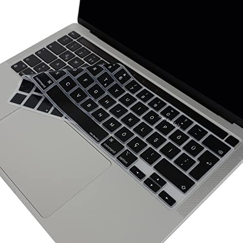 Alternative view of MacBook Pro Türkçe Q Klavye Koruyucu Silikon – EU UK ISO Enter – Bar Uyumlu – 13 inç A2251 A2289 A2338 (M1/M2) – 16 inç A2141 – İnce Siyah