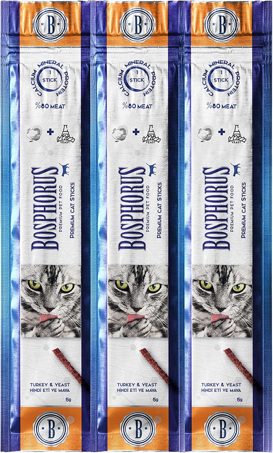 Alternative view of BOSPHORUS 3'lü Hindi Etli ve Mayalı Kedi Ödülü