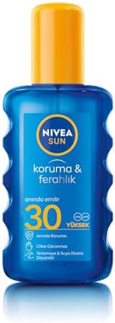 SUN SPF30 Güneş Koruyucu Vücut Spreyi 200ml, Ferahlatıcı, Suya Dayanıklı, Anında UVA UVB Koruması