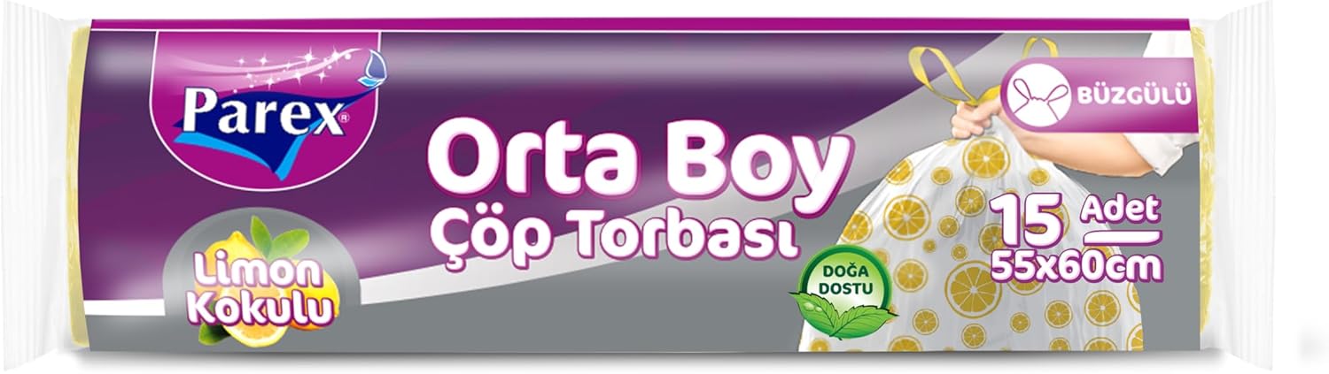 Büzgülü Çöp Torbası Limon Kokulu Orta Boy