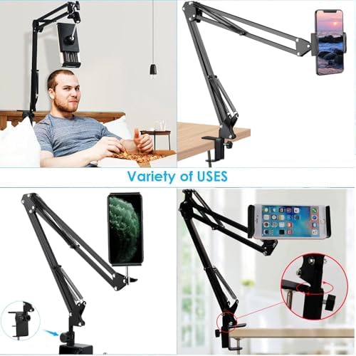 Alternative view of Fotoğraf ve Video Çekim Standı 360 Derece Dönebilen Youtuber Twitch Yayıncı Standı Multi Fonksiyonel Kıskaçlı Mandanlı Kolay Kurulum Sıra Masa Dolap ve Tezgahlarda Kullanım