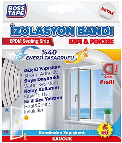 Boss Kapı Pencere İzolasyon Fitili Bandı Beyaz 2x3mt