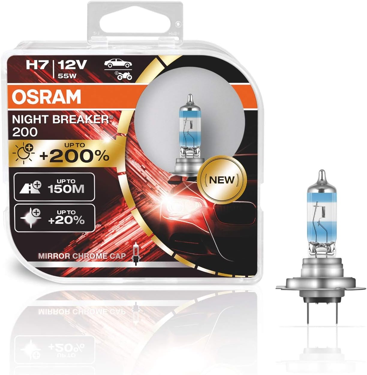 Alternative view of Ampul Night Breaker 200 H7 12V 55W%200'ye kadar Fazla Işık 150M'ye kadar Fazla Görüş Açısı,%20'ye kadar Beyaz Işık 64210NB200-HCB