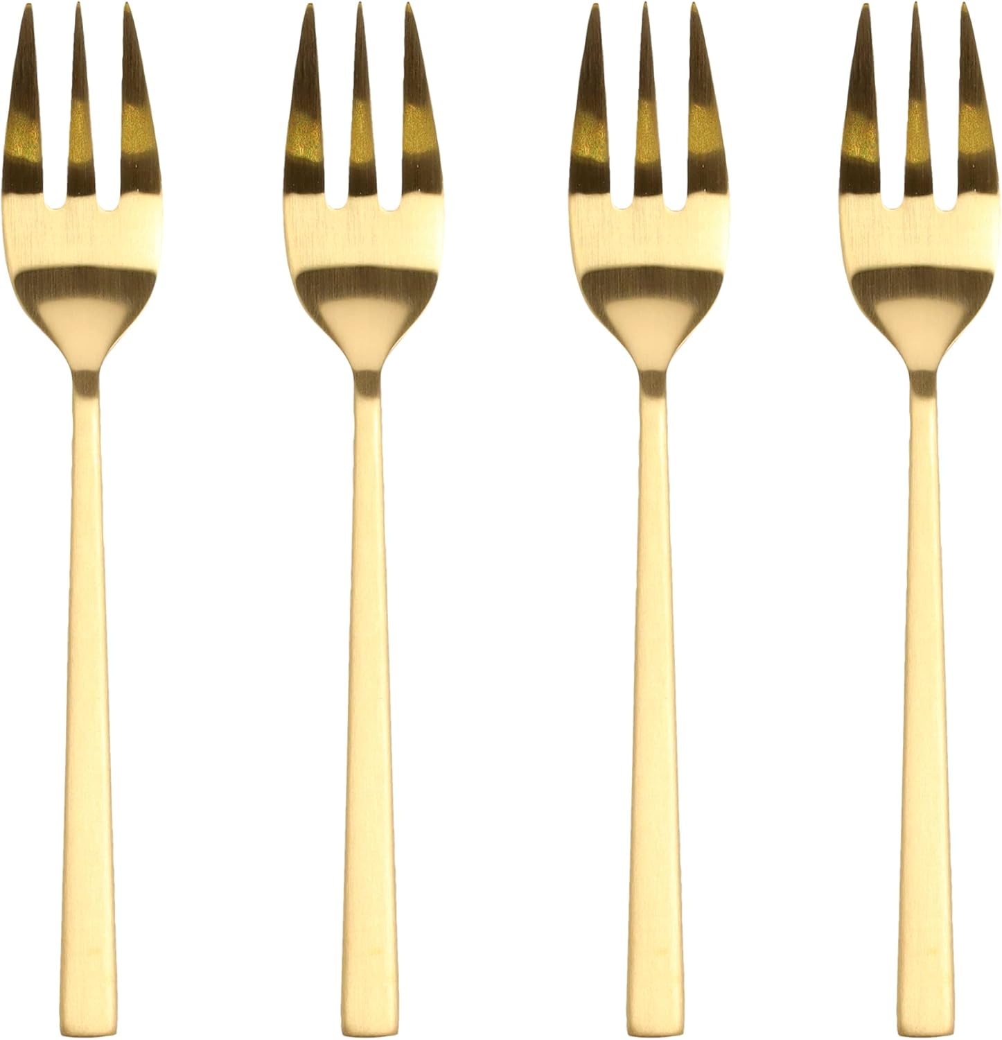Bıtz Pasta Çatalı 4 Adet Paslanmaz Çelik Pirinç Rengi