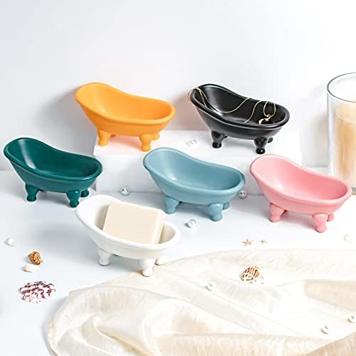 Alternative view of dodococa 1 Adet 14,2 cm Renkli Seramik Mini Pençe Ayak Küvet Sabunluk Dekoratif Sabunluk Küçük Saksı Makyaj Düzenleyici Konteyner Hamster Küveti (Yeşil)