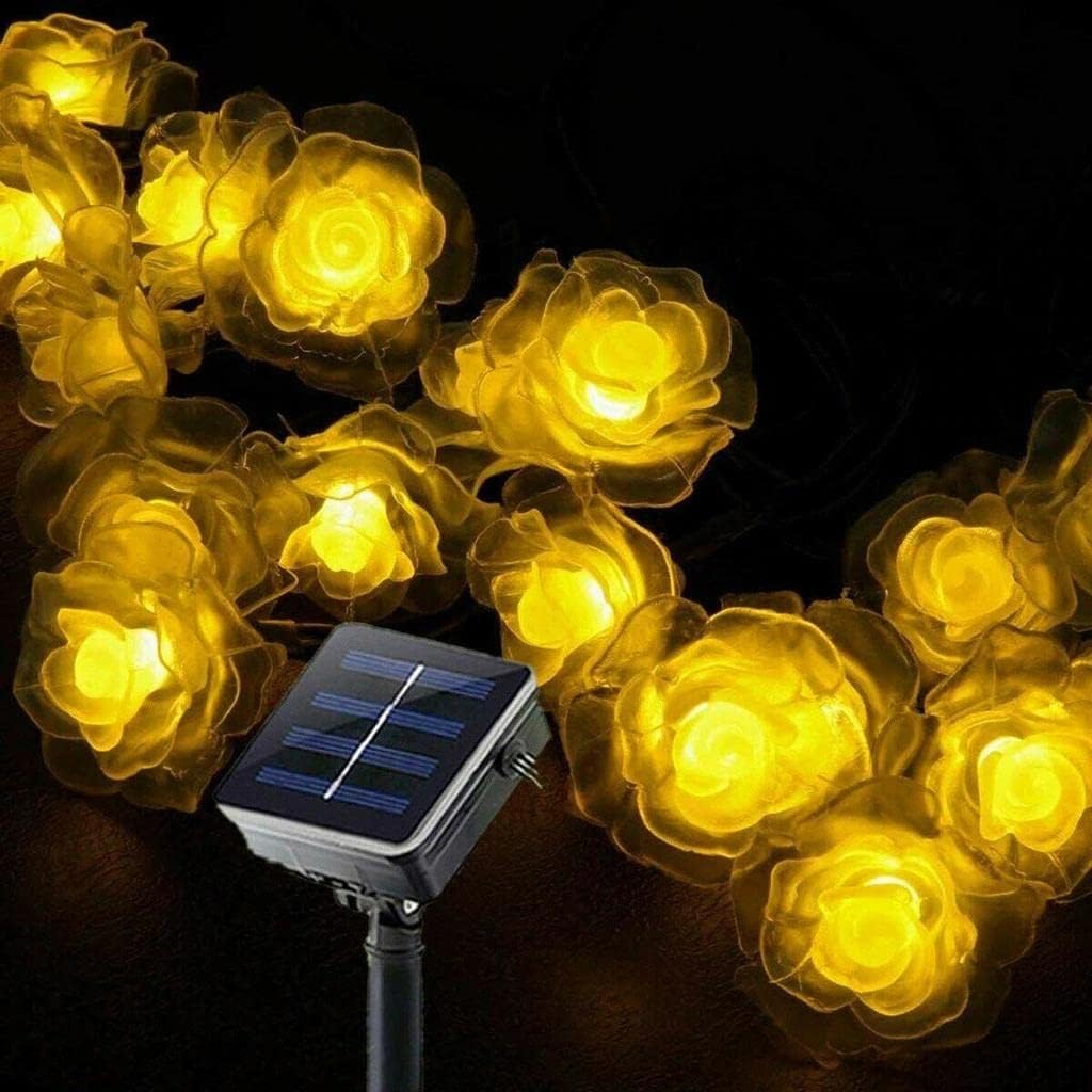 Alternative view of Solar 30Led Ampül 4M İp Gül Desen Güneş Enerjili Dekorasyon Doğum Günü Düğün Beyaz