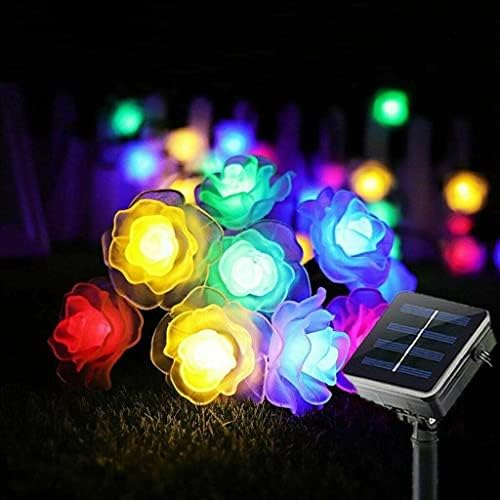 Solar 30Led Ampül 4M İp Gül Desen Güneş Enerjili Dekorasyon Doğum Günü Düğün Karışık/Çok Renkli