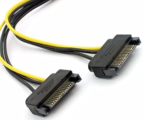 4327 2x Sata To 8 Pin (6+2) Pci-e Güç Molex Power Kablosu Çevirici Dönüştürücü