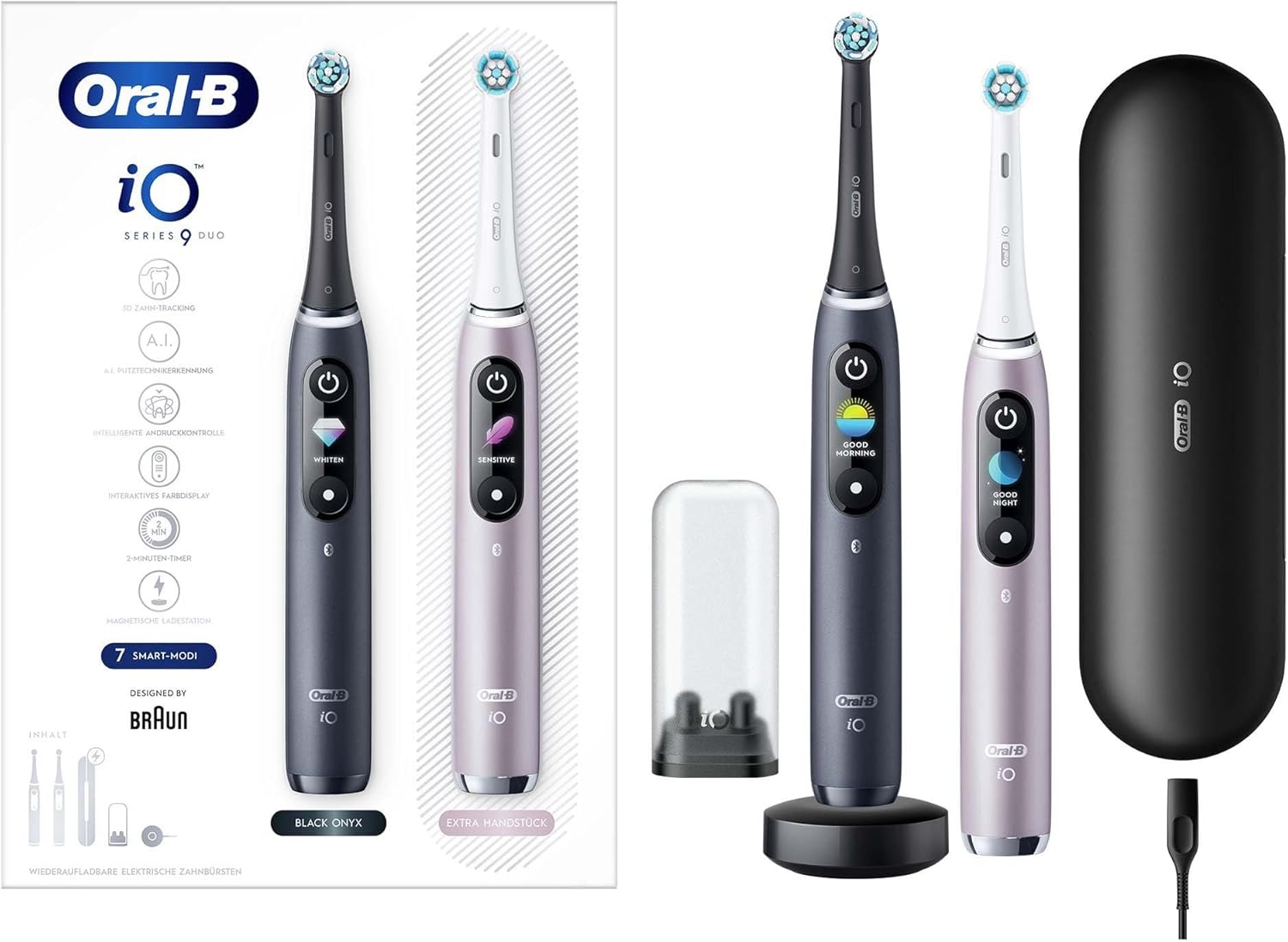 Alternative view of Oral-B iO - 9 Siyah/Pembe 2'li Şarjlı/Elektrikli Diş Fırçası Seti