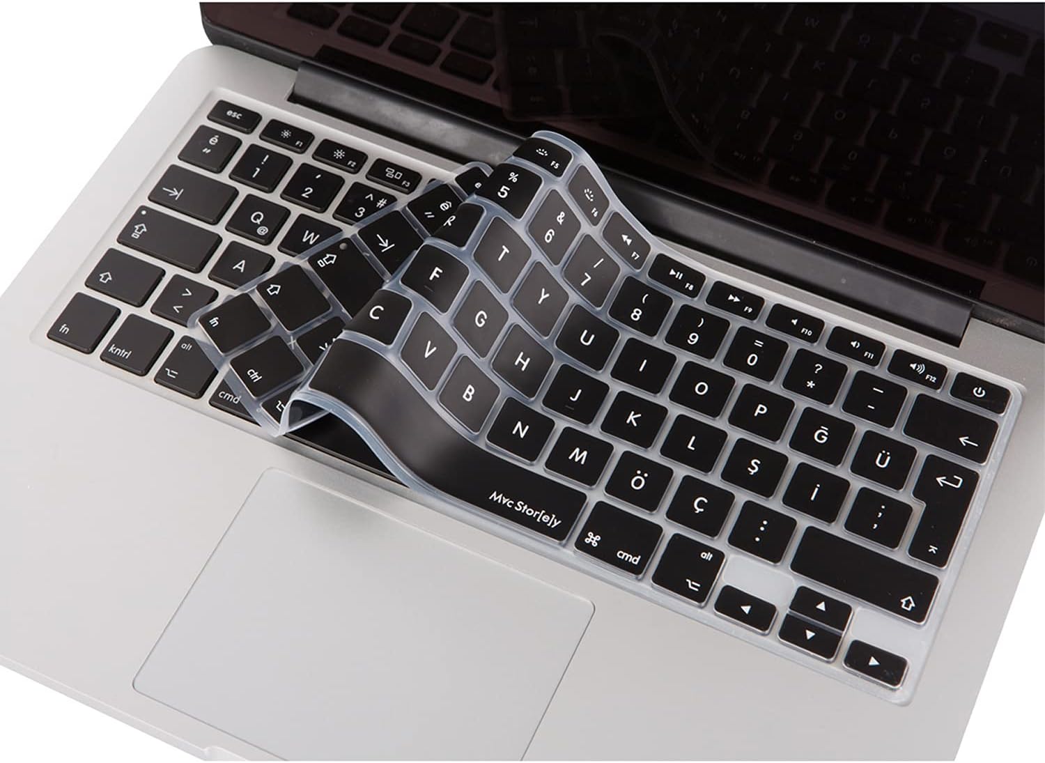 MacBook Türkçe Q Klavye Koruyucu Silikon – MacBook Air 13 A1369 A1466 & Pro A1278 A1425 A1502 A1286 A1398 Uyumlu – Ultra İnce Siyah