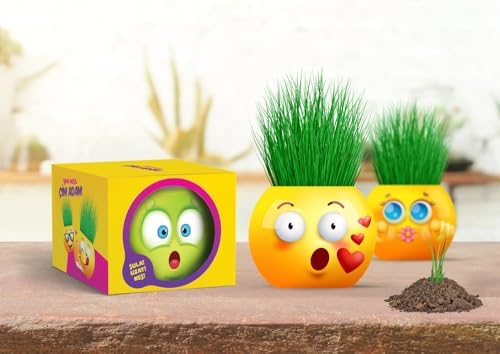 Alternative view of Emoji Temalı Çim Adam 6'lı Set – Çocuklar İçin Eğitici ve Eğlenceli Bitki Yetiştirme Kiti