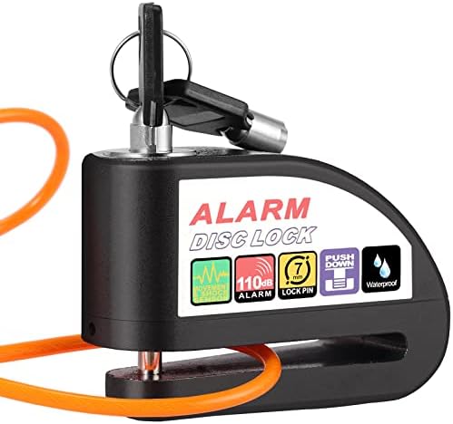 Alternative view of Justech Alarmlı Fren Diski Motosiklet Diski Kilidi 110dB Alarm Güvenlik Kilidi 1,2M Hatırlatma Kablosu ve Taşıma Kılıfı ile 6mm Kalınlıkta Bisiklet Scooter Motosiklet için