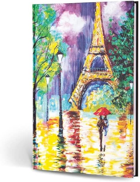 Alternative view of Le Creamona Paris Dokulu Mini Defter Çizgili Paris