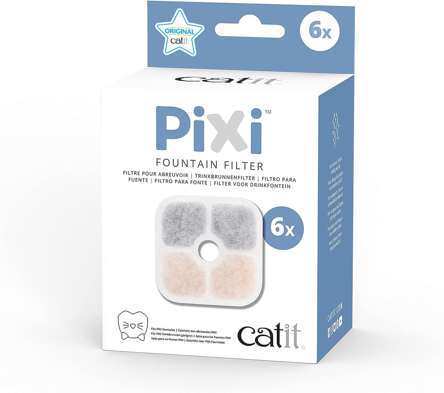 43722 Pixi yedek filtre, Pixi su çeşmesi için içme çeşmesi filtresi, 6'lı paket