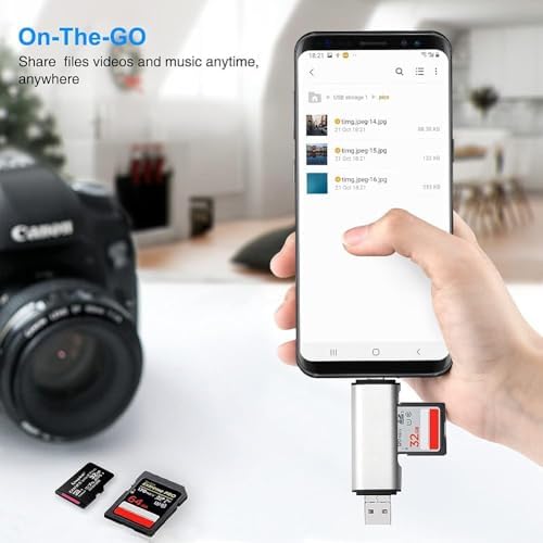 Alternative view of ADS-103 Uyumlu Type-C to USB 3.0 Otg Veri Aktarım Sd Tf Tak Çalıştır Kart Okuyucu Çevirici Hub Adaptör