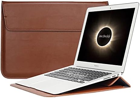 MacBook Pro 15 inç & 16,2 inç (M1 M2 M3 M4) Uyumlu Standlı Laptop Kılıfı – Manyetik Deri Zarf Çanta | Katlanabilir Yükseltici