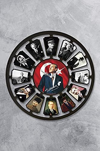 Alternative view of Atatürk Duvar Saati Akar Saniye Sessiz Mekanizma 36 cm