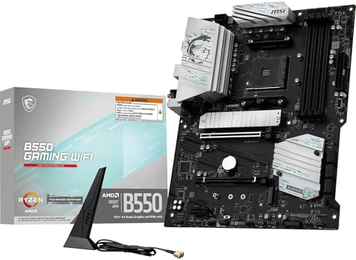 Alternative view of MSI B550 GAMING WIFI AM4 Anakart, DDR4 4400MHz, PCIe 4.0, Wi-Fi 5, 1G LAN, USB 10Gbps, ATX