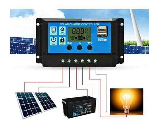 Güneş Paneli Solar Akü Şarj Kontrol Cihazı 12V 24V 20 Amper
