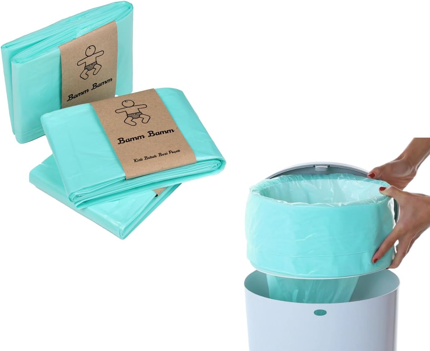 Alternative view of Bamm Bamm 16L Korbell Çöp Kutuları İle Uyumlu Toplam 2250 Adet Bebek Bezi Kapasiteli 3 Paket Çöp Poşeti