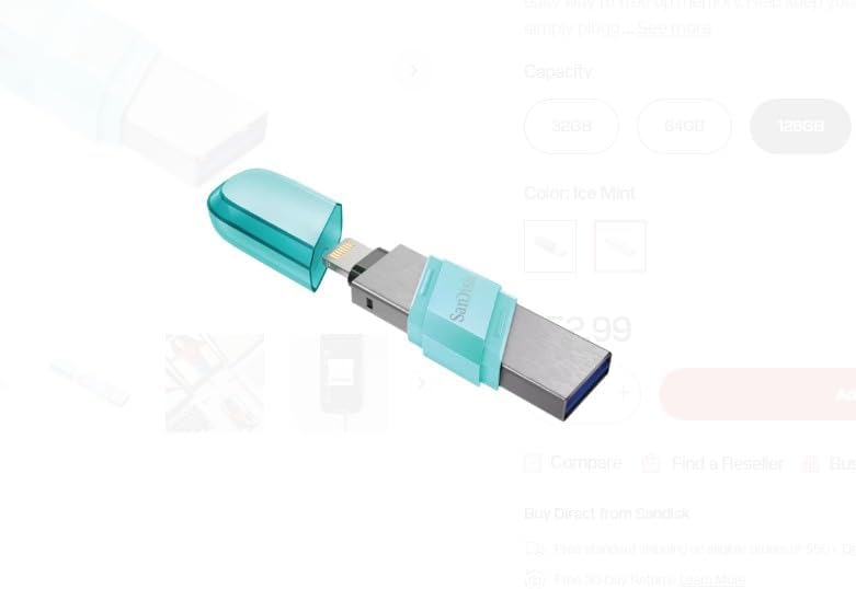 Alternative view of iXpand Drive Flip 64GB, Mint