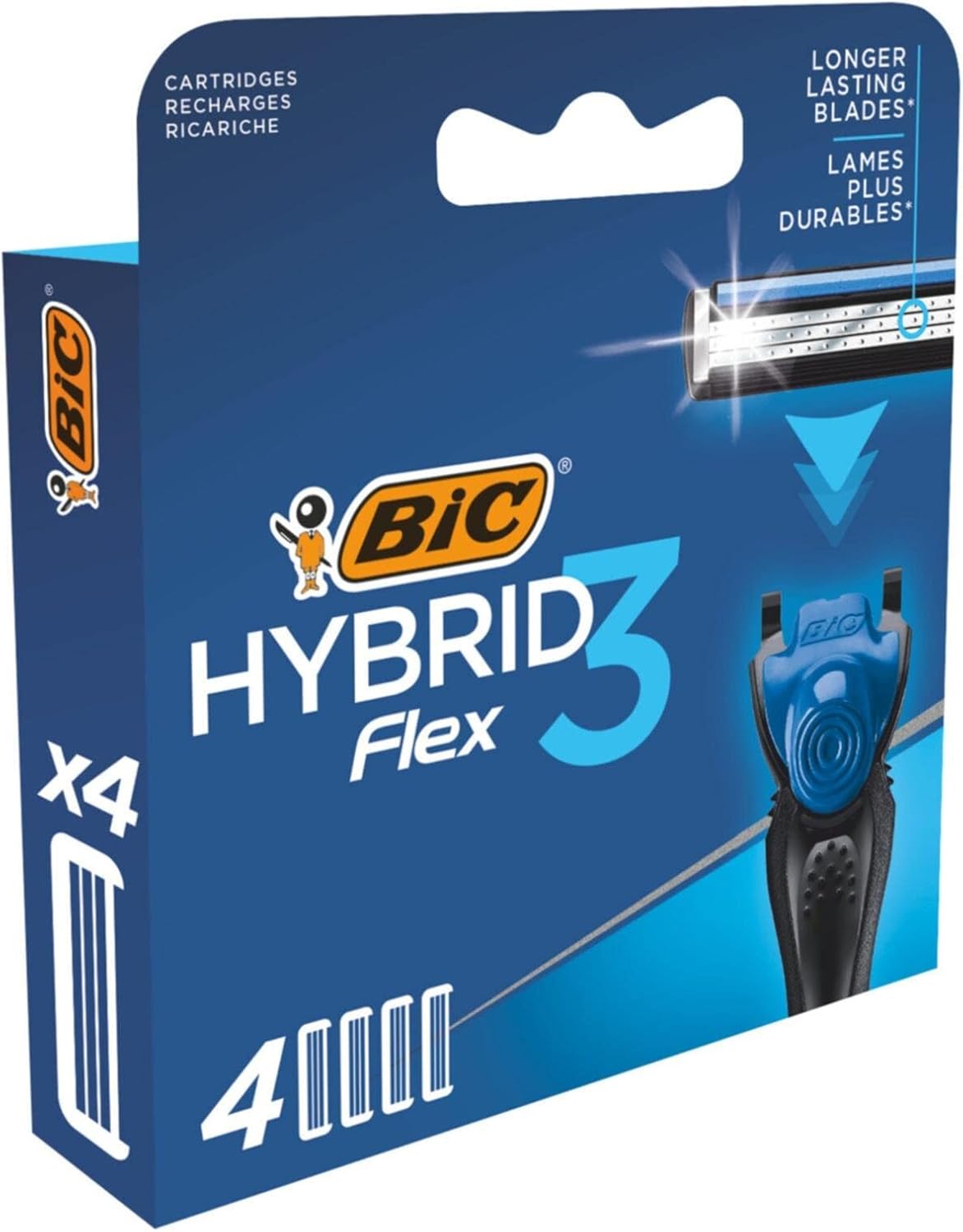Alternative view of BIC Hybrid 3 Erkek Tıraş Bıçağı 1 Sap ve 4 Yedek Başlık (3 Bıçak), 3 Teknolojik Titanyum Bıçak, E Vitamini ile Zenginleştirilmiş Geniş Kayganlaştırıcı Bant