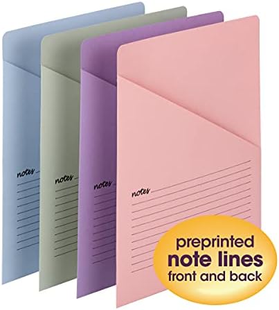 Organized Up Notes Slash File Ceket, Mektup Boyutu, Çeşitli Renkler, Paket başına 12 adet (75429)