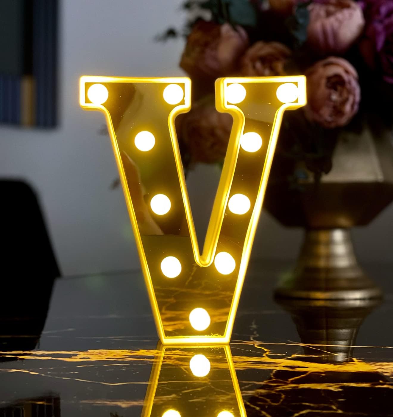 3D Işıklı Led Harf Dekoratif Aydınlatma Büyük Boy V
