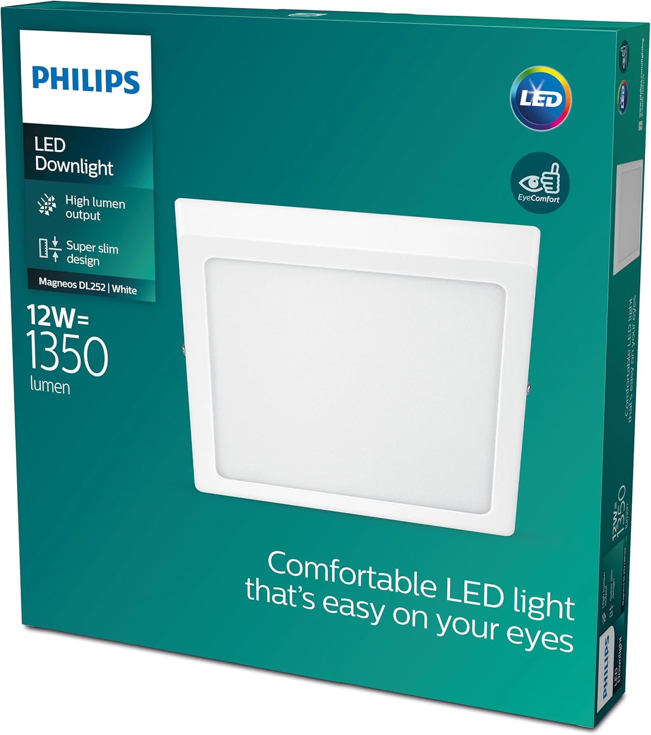 Alternative view of LED Gömme Spot İnce Yüzey, 12 W, Soğuk Beyaz Işık (4000K), Kare, Beyaz