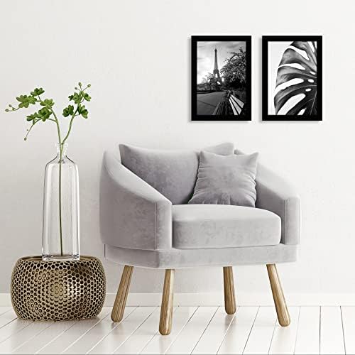 8x12 Siyah Resim Çerçevesi - Kırılmaz Camlı Kompozit Ahşap - Duvar ve Masa Üstü için Yatay ve Dikey Biçimler (2'li Paket)