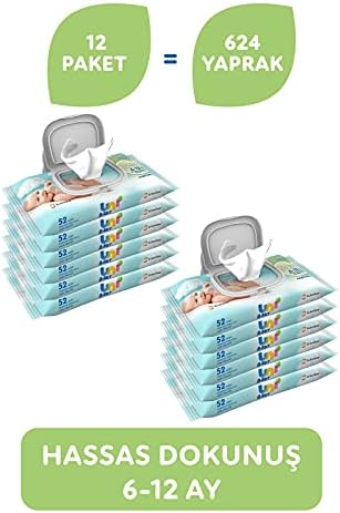Uni Baby Hassas Dokunuş Islak Mendil 12*52 Yaprak