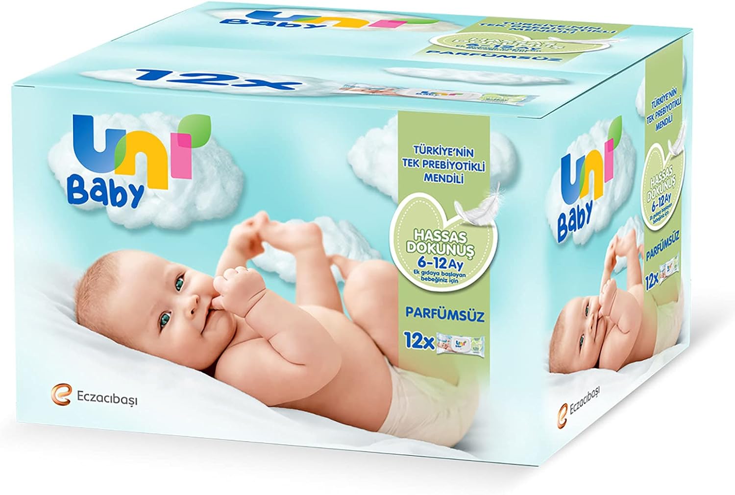 Alternative view of Uni Baby Hassas Dokunuş Islak Mendil 12*52 Yaprak