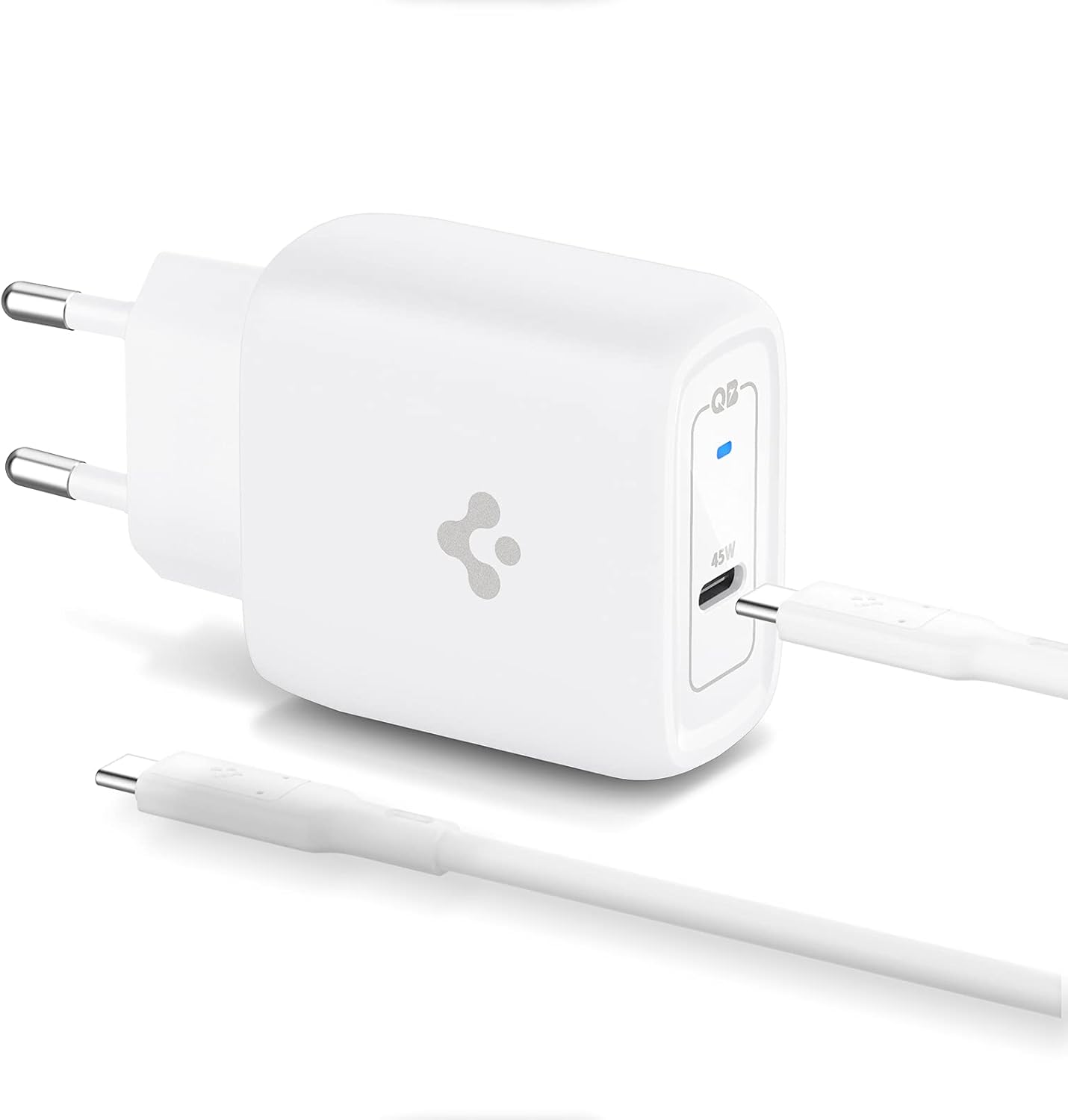 45W USB-C Hızlı Şarj Aleti + Örgü Şarj Kablo PPS 2.0 / Isı Düşürücü GaN Akım Korumalı PD 3.0 Protokol Güç Adaptörü Super Hızlı Şarj & & iPad & MacBook Type-C - ACH02589