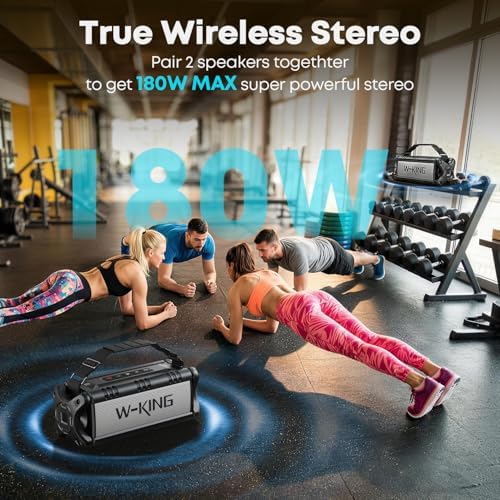 Alternative view of W-KING 90W Max Bluetooth Hoparlör, IPX6 Su Geçirmez Taşınabilir Hoparlörler Kablosuz Bluetooth, 50W Derin Bas Yüksek Açık Hoparlör, 40H Çalma Süresi/ Eşleştirme/TF Kart/AUX/NFC