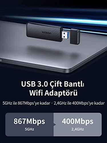 Alternative view of AC1300 USB 3.0 1300Mbps 2.4/5Ghz Wi-Fi Kablosuz Alıcı Ağ Adaptörü