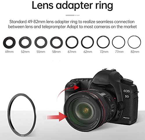 LENSGO Taşınabilir Teleprompter, 8 inçe kadar akıllı telefon tabletleri için, uzaktan kumandalı, kamera ve akıllı telefon ile çalışır, video çekimi, çevrimiçi ders, canlı yayın röportajı için (siyah)